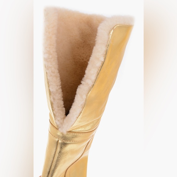 Celine Gold Over-the-Knee Shearling Boots 9 EU 39.5 NEW - Picture 3 of 12